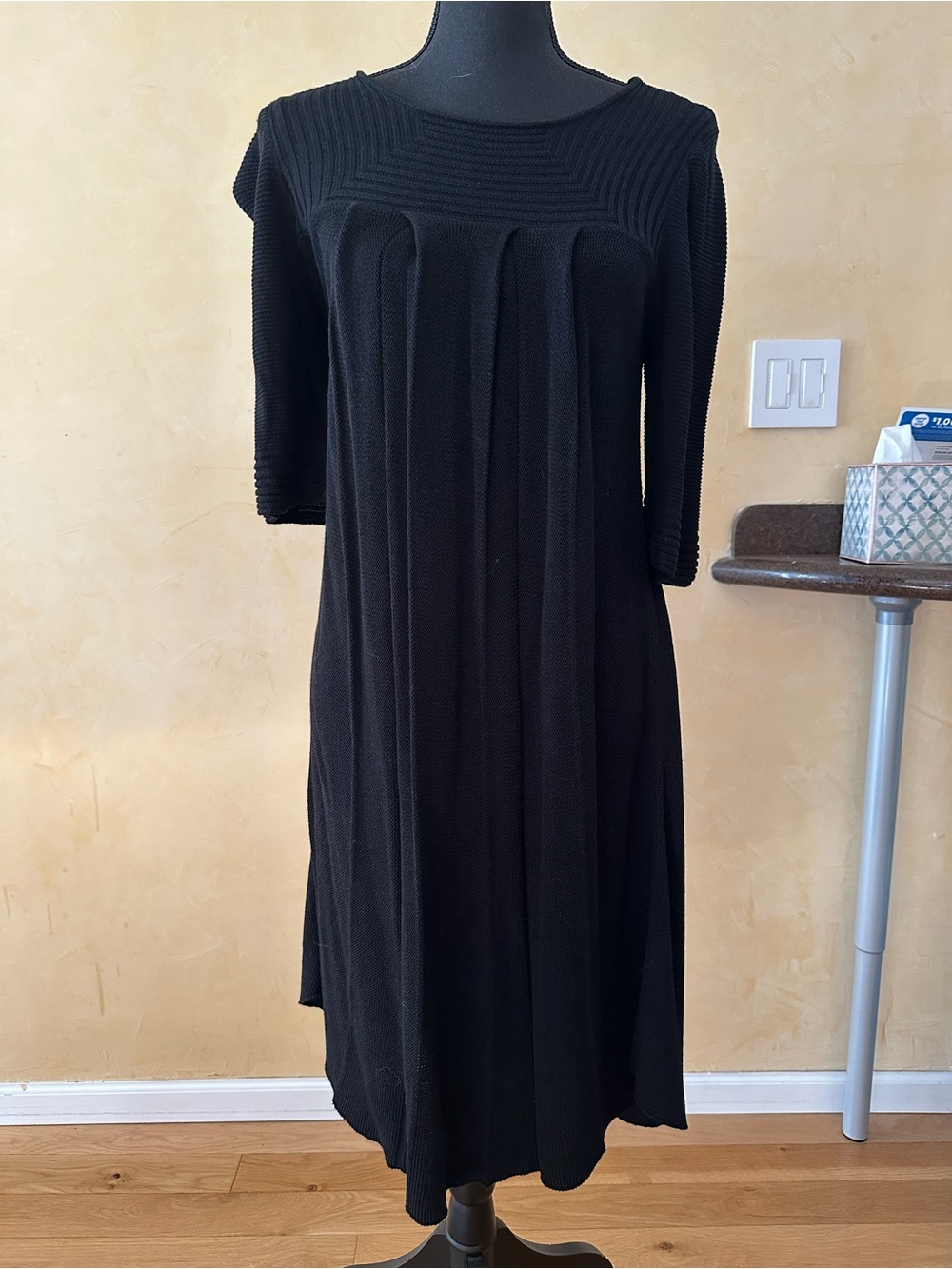 Black Knit A-Line Women's Dress